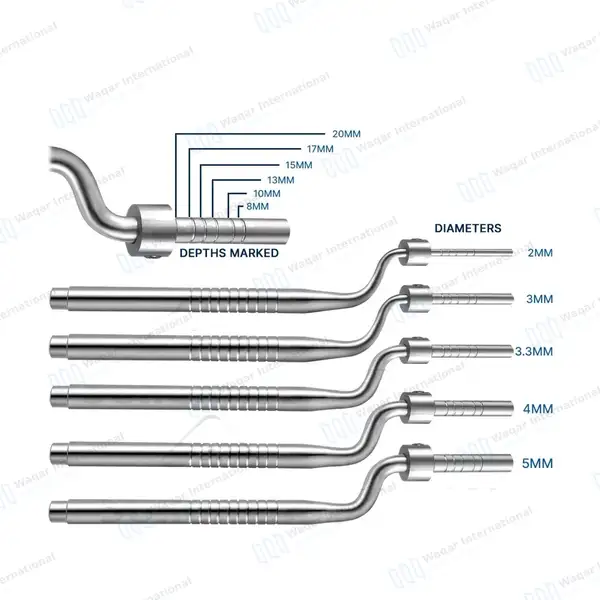 11 Pcs Sinus Lift Osteotomes Concave Tips with Lucae Mallet Set - surgical instruments manufactured by Waqar International, Sialkot - view 4