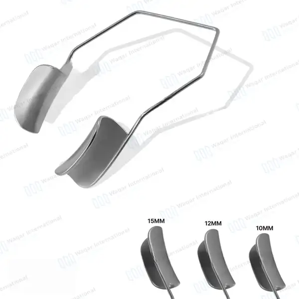 3 Barraquer Wire Speculum with Solid Blades 10mm, 12mm & 15mm - surgical instruments manufactured by Waqar International, Sialkot - view 2
