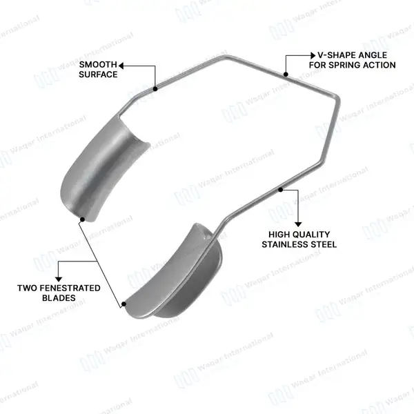 3 Barraquer Wire Speculum with Solid Blades 10mm, 12mm & 15mm - surgical instruments manufactured by Waqar International, Sialkot - view 4