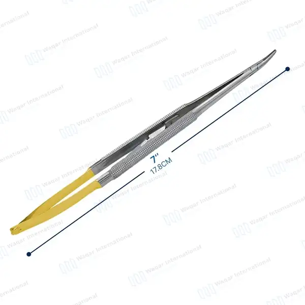 T/C Castroviejo Needle Holder Curved Serrated Tips with Lock - surgical instruments manufactured by Waqar International, Sialkot - view 4