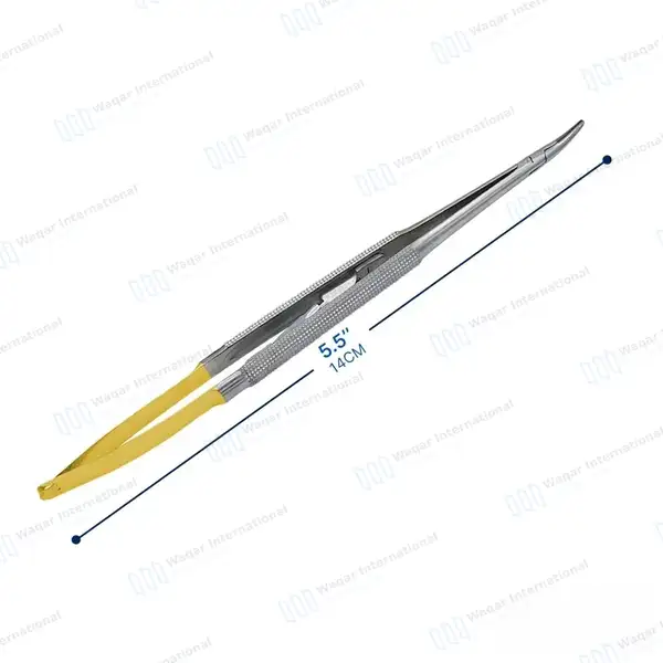 T/C Castroviejo Needle Holder Curved Serrated Tips with Lock - surgical instruments manufactured by Waqar International, Sialkot - view 5