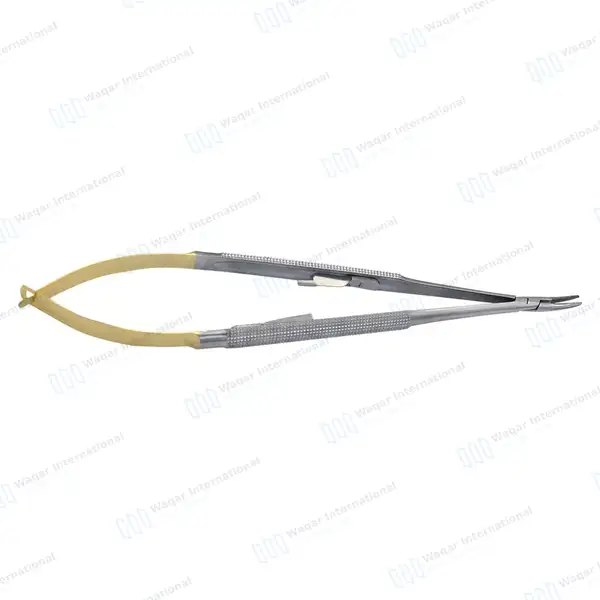 T/C Castroviejo Needle Holder Curved Serrated Tips with Lock - surgical instruments manufactured by Waqar International, Sialkot - view 7