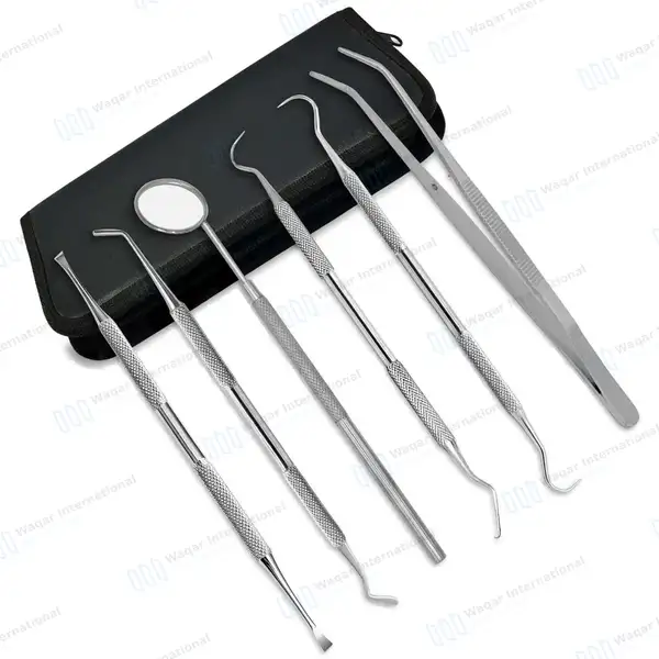 6 Pcs Professional Dental Tools Oral Hygiene Kit with Case - surgical instruments manufactured by Waqar International, Sialkot - view 2