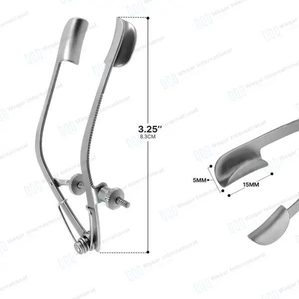 Lancaster Speculum 15mm Solid Blades - surgical instruments manufactured by Waqar International, Sialkot - view 3