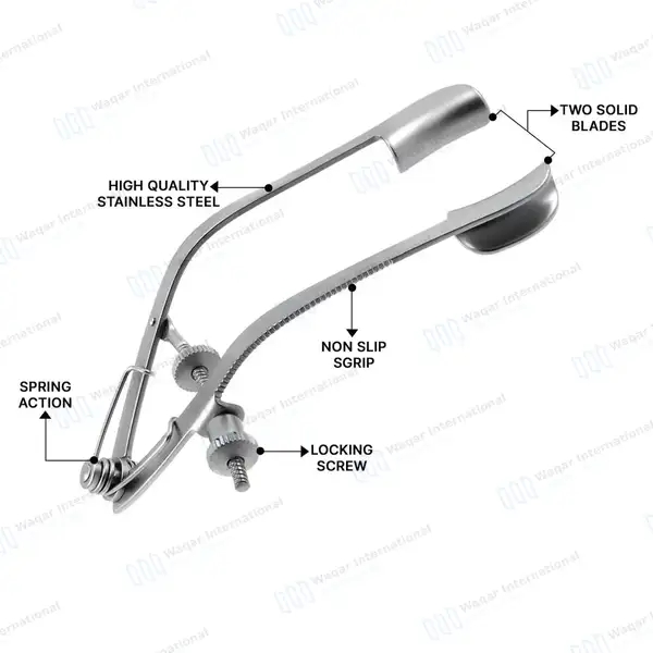 Lancaster Speculum 15mm Solid Blades - surgical instruments manufactured by Waqar International, Sialkot - view 4