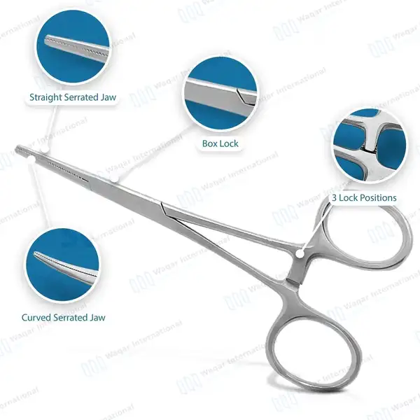 10 Pcs Mosquito Hemostat Forceps Set 5″ Straight + Curved - surgical instruments manufactured by Waqar International, Sialkot - view 2