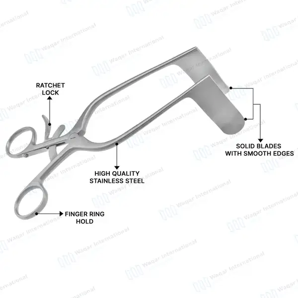 Rigby Vaginal Retractor 7″ with Grip-Lock Handle - surgical instruments manufactured by Waqar International, Sialkot - view 4
