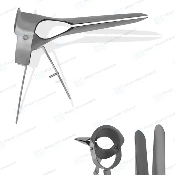 Veterinary Vaginal Speculum 10.5″ (27cm) with Two Blades - surgical instruments manufactured by Waqar International, Sialkot - view 2