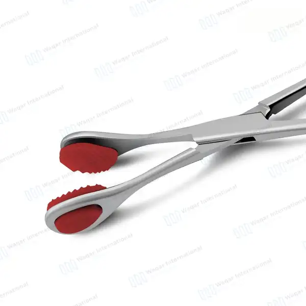 Young Tongue Forceps 7″ (17.8cm) with Silicone Grip Tips - surgical instruments manufactured by Waqar International, Sialkot - view 6