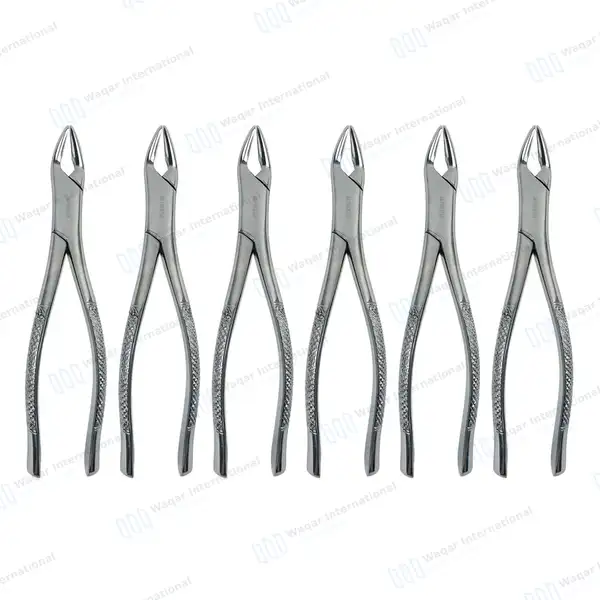 6 Extracting Forceps #150A for Upper Inscisors, Cuspids and Bicuspids - dental instruments manufactured by Waqar International, Sialkot - view 2