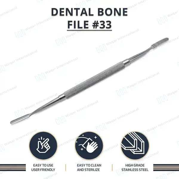 12 Pcs Dental Bone File #33 Double Ended - dental instruments manufactured by Waqar International, Sialkot - view 7
