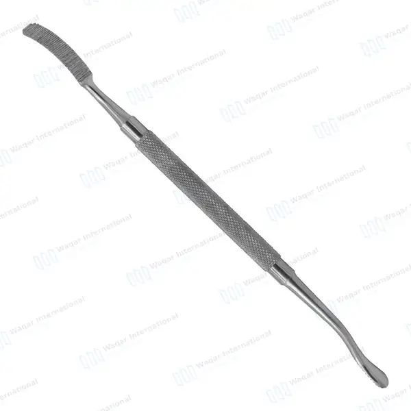 6 Dental Bone File #10 Double Ended 7″ Curved Up & Straight - dental instruments manufactured by Waqar International, Sialkot - view 5