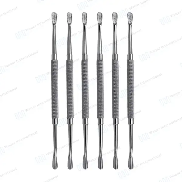 6 Pcs Bone File Set #12A Double Ended - dental instruments manufactured by Waqar International, Sialkot - view 2