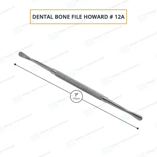 2 Pcs Dental Bone Files #12A Double Ended - dental instruments manufactured by Waqar International, Sialkot - view 3