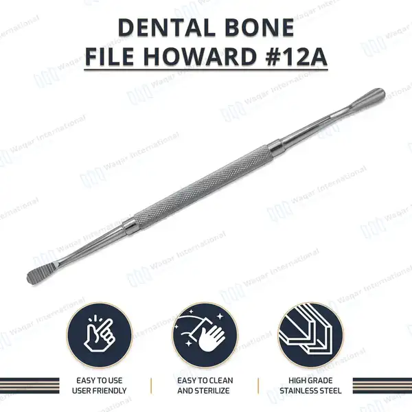 2 Pcs Dental Bone Files #12A Double Ended - dental instruments manufactured by Waqar International, Sialkot - view 8