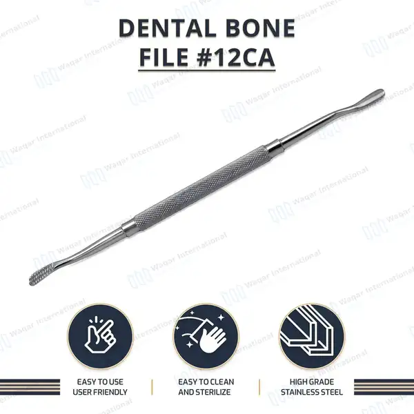 2 Pcs Dental Bone File #12CA Double Ended - dental instruments manufactured by Waqar International, Sialkot - view 8