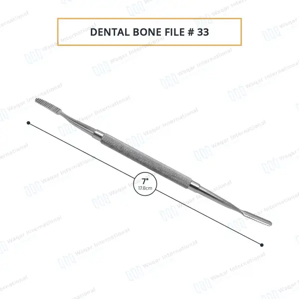 Dental Bone File #33 Double Ended - dental instruments manufactured by Waqar International, Sialkot - view 3