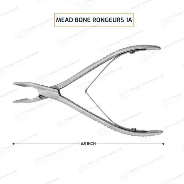 Mead Bone Rongeurs 1A 6.5″ (16.5cm) Round Tips - surgical instruments manufactured by Waqar International, Sialkot - view 3