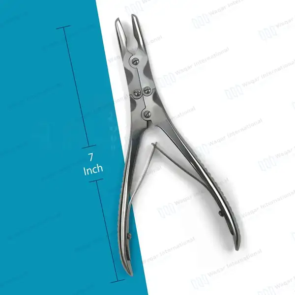Beyer Bone Rongeur 7″ (17.8cm) Slight Curved Jaws 3.5mm Wide - dental instruments manufactured by Waqar International, Sialkot - view 3