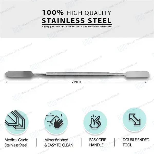 2 Cement Spatulas Set 7″ (17.8cm) Single & Double Ended - dental instruments manufactured by Waqar International, Sialkot - view 4
