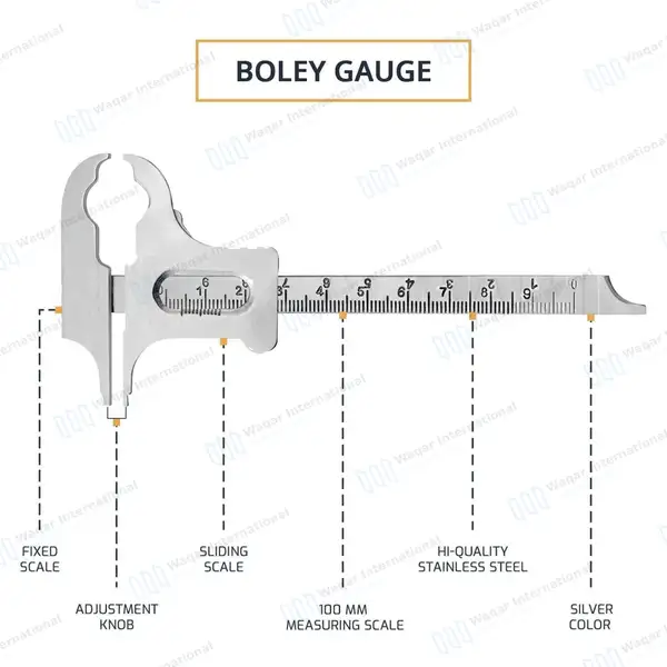 3 Pcs Boley Gauge 10cm Measuring 6″ (15.24cm) - dental instruments manufactured by Waqar International, Sialkot - view 4