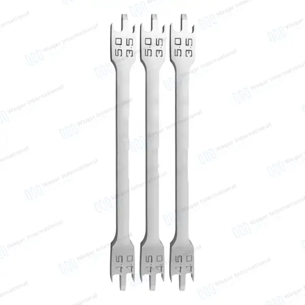 3 Bracket Positioning Height Gauge 3.5mm-5mm for .022″ Brackets - dental instruments manufactured by Waqar International, Sialkot - view 2