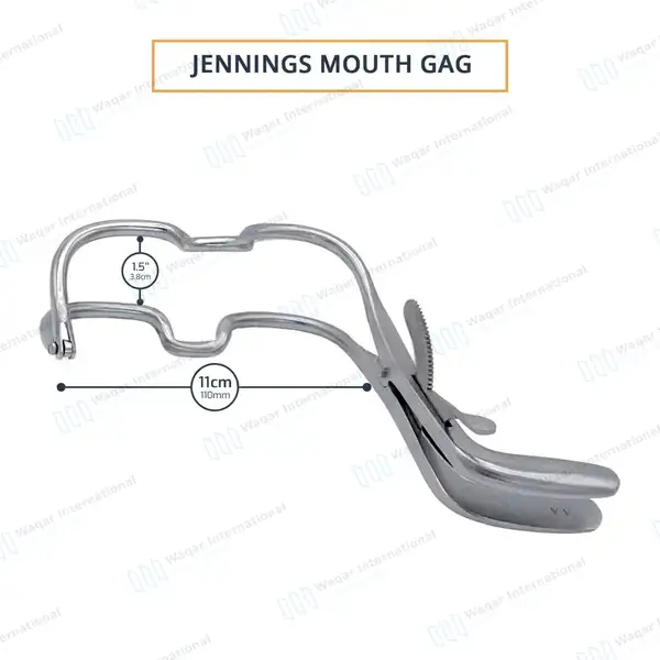 Jennings Dental Mouth Gag 11cm – Small Size - surgical instruments manufactured by Waqar International, Sialkot - view 2