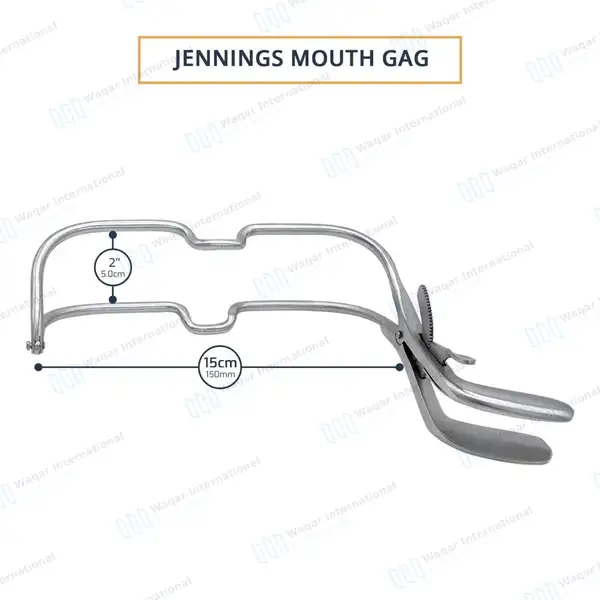 Jennings Dental Mouth Gag 15cm – Large Size - surgical instruments manufactured by Waqar International, Sialkot - view 2
