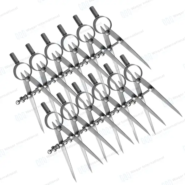 12 Pcs Spring Divider Calipers Set 4.5″ Dental Lab Tool - dental instruments manufactured by Waqar International, Sialkot - view 2