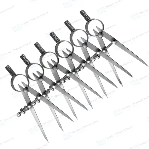 6 Pcs Spring Divider Calipers Set 4.5″ Dental Lab Tool - dental instruments manufactured by Waqar International, Sialkot - view 2