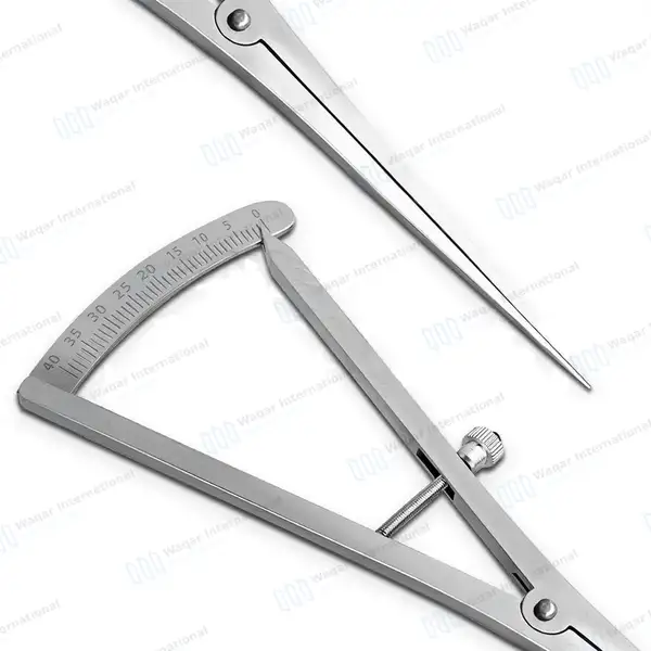 Castroviejo Caliper Long 0-40mm Straight 6″ - dental instruments manufactured by Waqar International, Sialkot - view 8