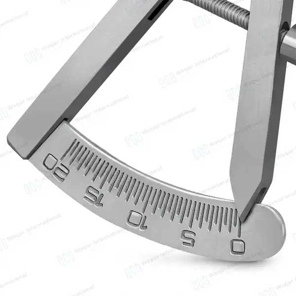 Castroviejo Caliper 3.5″ Angled Graduated 0-20mm - surgical instruments manufactured by Waqar International, Sialkot - view 5
