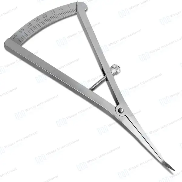Castroviejo Caliper 3.5″ Graduated 0-40mm Angled - dental instruments manufactured by Waqar International, Sialkot - view 2