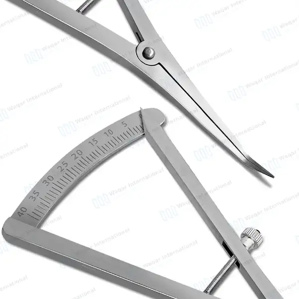 Castroviejo Caliper 3.5″ Graduated 0-40mm Angled - dental instruments manufactured by Waqar International, Sialkot - view 8