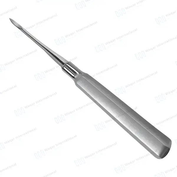 Heidbrink Root Elevator 1 Straight Slightly Curved Pointed Tip - dental instruments manufactured by Waqar International, Sialkot - view 2