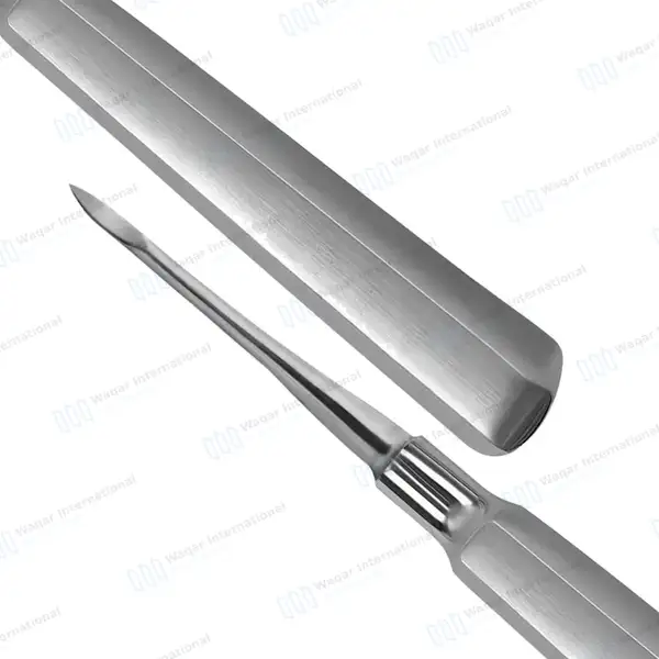 Heidbrink Root Elevator 1 Straight Slightly Curved Pointed Tip - dental instruments manufactured by Waqar International, Sialkot - view 4