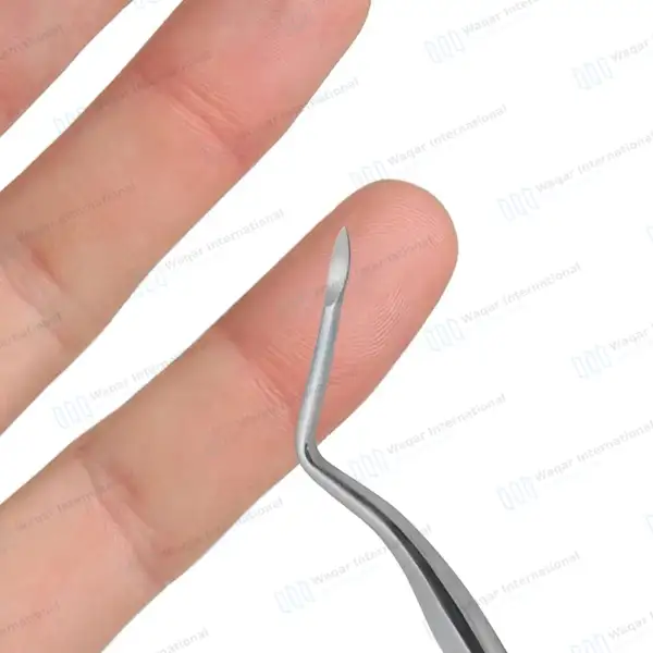 Heidbrink Root Elevator #2 Right Angled Slightly Curved Pointed Tip - dental instruments manufactured by Waqar International, Sialkot - view 7