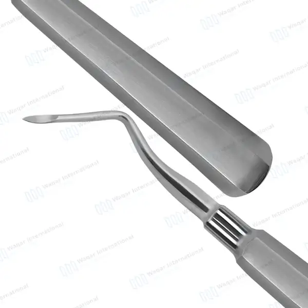 Heidbrink Root Elevator 3 Left Angled Slightly Curved Pointed Tip - dental instruments manufactured by Waqar International, Sialkot - view 3