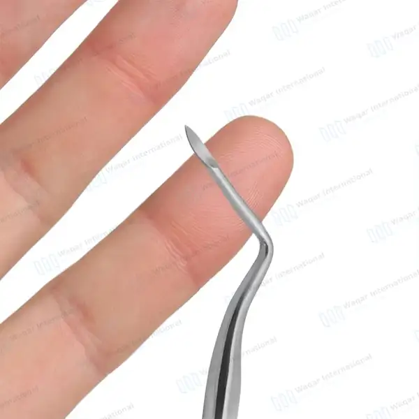 Heidbrink Root Elevator 3 Left Angled Slightly Curved Pointed Tip - dental instruments manufactured by Waqar International, Sialkot - view 6