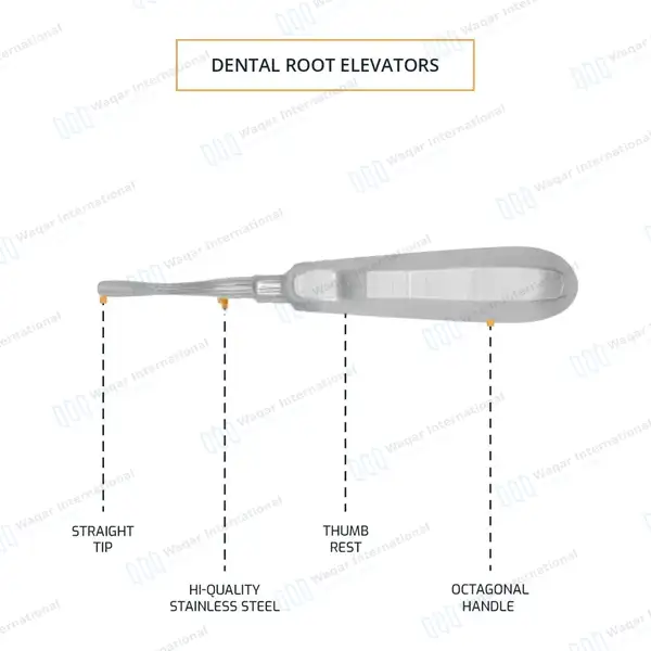 Seldin Root Elevator 34 – 5mm Tip - dental instruments manufactured by Waqar International, Sialkot - view 4