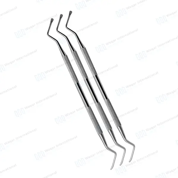 3 Pcs Lucas Bone Curette #88 Double Ended 5mm Smooth Spoon Tips - surgical instruments manufactured by Waqar International, Sialkot - view 2