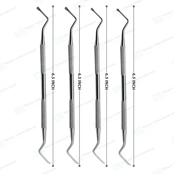5 Pcs Periodontal Lucas Bone Dental Curettes with Sterilization Box Cassette - surgical instruments manufactured by Waqar International, Sialkot - view 3