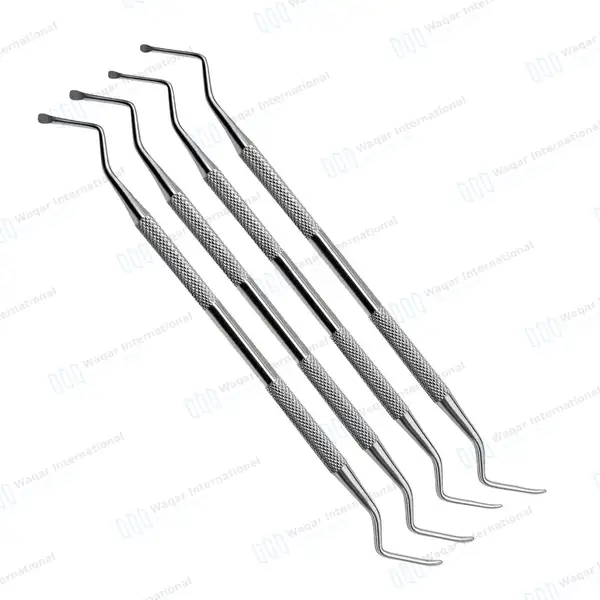 5 Pcs Periodontal Lucas Bone Dental Curettes with Sterilization Box Cassette - surgical instruments manufactured by Waqar International, Sialkot - view 4