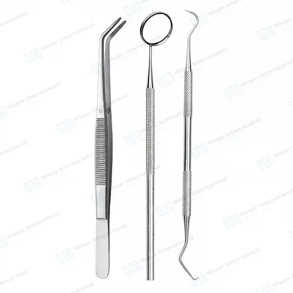3 Pcs Basic Dental Examination Kit - surgical instruments manufactured by Waqar International, Sialkot - view 2