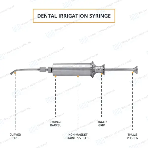 Dental Irrigation Syringe 8.5″ Dentist Surgical Instrument - surgical instruments manufactured by Waqar International, Sialkot - view 4