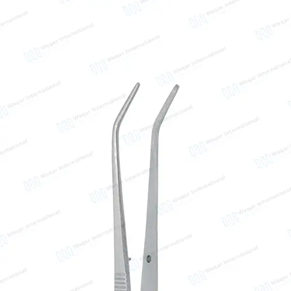 100 Pcs London College Plier Tweezer 6″ Angled Serrated Tips - surgical instruments manufactured by Waqar International, Sialkot - view 5