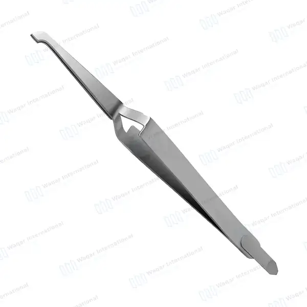 Bracket Placement Tweezer 5″ Wide Serrated Tips Orthodontics Surgical - surgical instruments manufactured by Waqar International, Sialkot - view 2