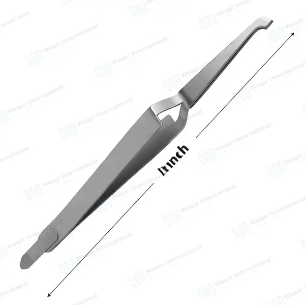 Bracket Placement Tweezer 5″ Wide Serrated Tips Orthodontics Surgical - surgical instruments manufactured by Waqar International, Sialkot - view 3