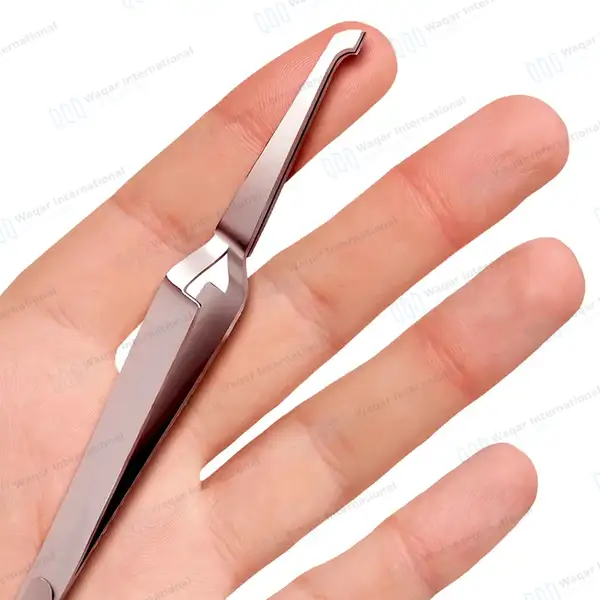 Bracket Placement Tweezer 5″ Wide Serrated Tips Orthodontics Surgical - surgical instruments manufactured by Waqar International, Sialkot - view 8