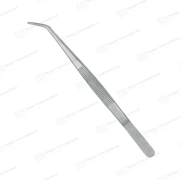 5 London-College Cotton Pliers 6″ Angled Serrated Tips - surgical instruments manufactured by Waqar International, Sialkot - view 2